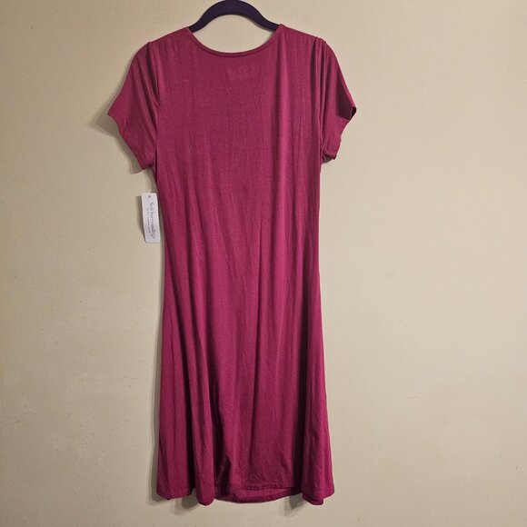 NWT Women's Soft Surroundings Giselle Dress Fiery Fuchsia Faux Wrap Size PM - Picture 3 of 8